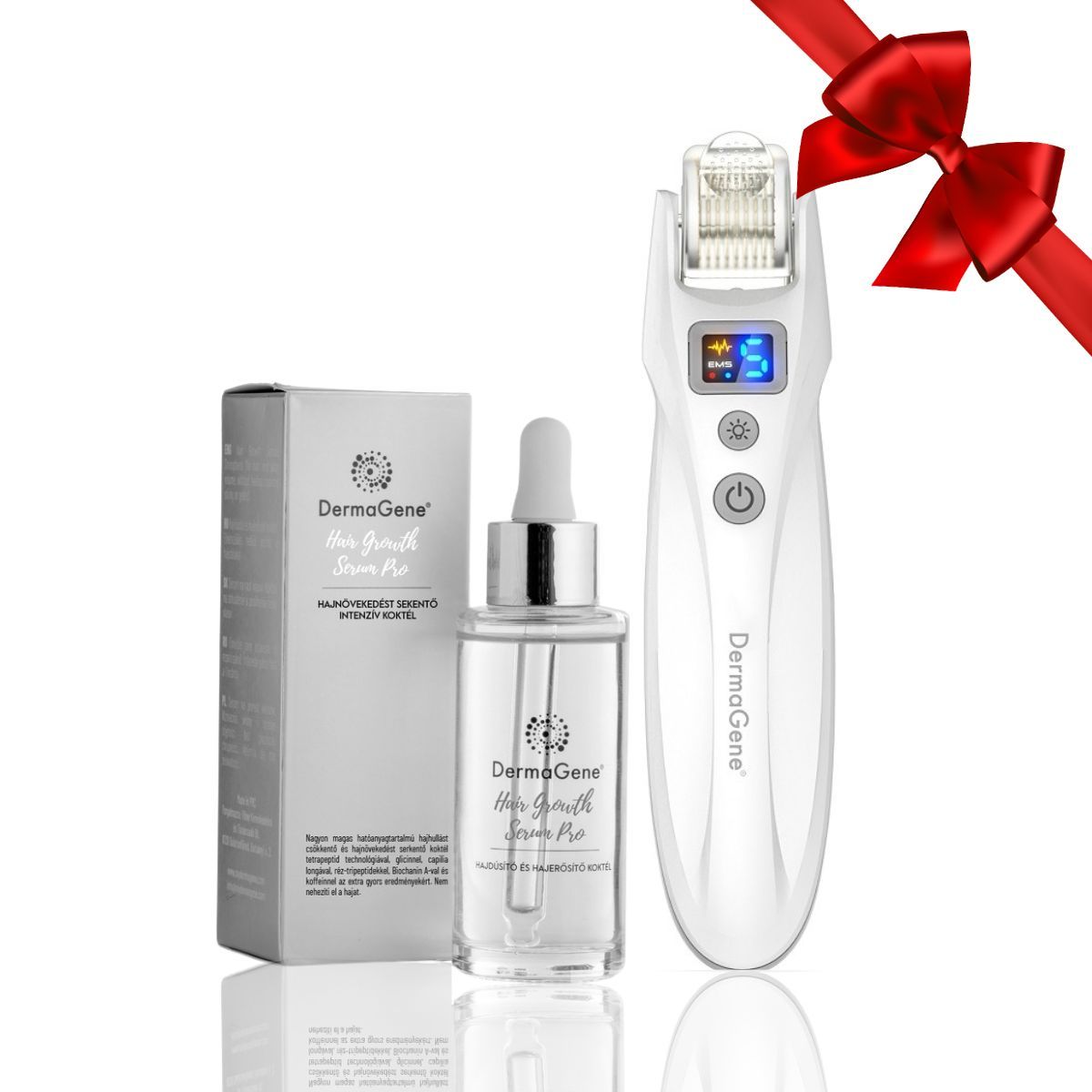 DermaGene® Microluxe 4in1 Dermaroller - PRO Hajnövekedés Serkentő Csomagban, Hair Growth PRO szérummal